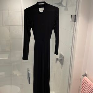 midi black dress